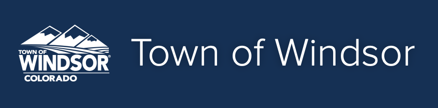 Town of Windsor logo in white on a navy background